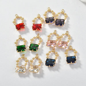 20pcs Geometry Bag Shape Copper Charms for DIY Jewelry Earrings Pendant