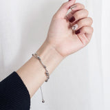 925 Silver Anklet with Silver Bead Chain - Beach Accessory