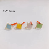 Summer Sweet Diamond Solid Oil Drop Earrings DIY Material 6pcs