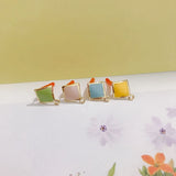 Summer Sweet Diamond Solid Oil Drop Earrings DIY Material 6pcs