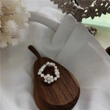 Sparkly Colored Diamond Hand-Woven Pearl Ring for Women