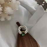 Sparkly Colored Diamond Hand-Woven Pearl Ring for Women