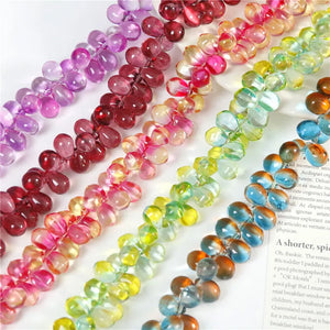 100pcs 12x9mm Cartoon Water Droplets Glass Beads DIY Jewelry Earrings/Bracelet