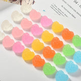 100pcs Summer Candy Print Hearts Resin Cabochons Beads DIY Jewelry