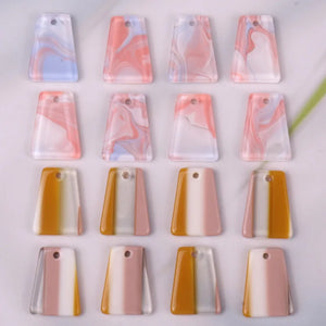 100pcs Geometry Trapezoid Acrylic Beads DIY Jewelry Earring Accessory