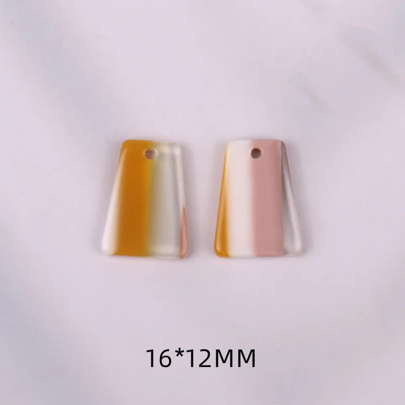 100pcs Geometry Trapezoid Acrylic Beads DIY Jewelry Earring Accessory