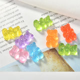 100pcs Cartoon Bear Shape Resin Cabochons Beads DIY Jewelry Making