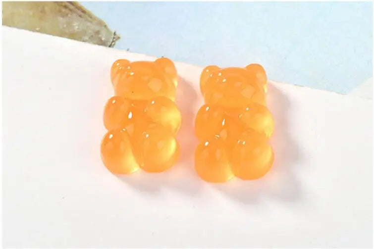 100pcs Cartoon Bear Shape Resin Cabochons Beads DIY Jewelry Making