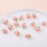 20pcs Strawberry/Rose Buds Bead Charms for DIY Jewelry Earring Pendants