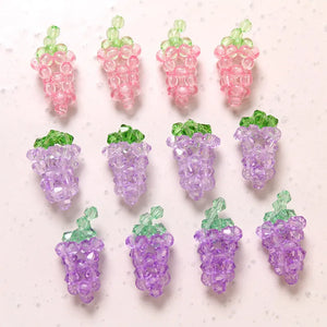 20pcs Cartoon Strawberry Shape Beads DIY Earring/Garment Accessory