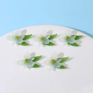 30pcs Acrylic Floral Beads for DIY Jewelry Earring/Garment Pendant