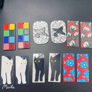 30pcs Lot Cats Flowers Birds Pattern Acrylic Beads DIY Jewelry Earring Accessory