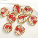 30pcs Summer Epoxy Dried Flower Floating Locket Charms DIY Jewelry Accessory