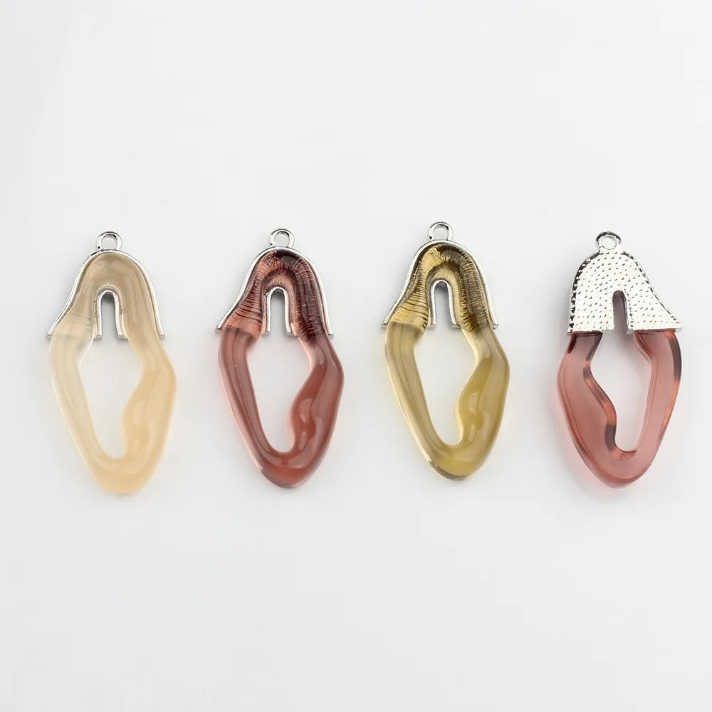 30pcs Acrylic Decoration Alloy Charms for DIY Jewelry