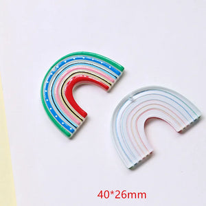 30pcs Geometry Rainbow Arch Shape Acrylic Beads DIY Jewelry Earring/Accessory