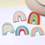 30pcs Geometry Rainbow Arch Shape Acrylic Beads DIY Jewelry Earring/Accessory