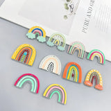 30pcs Geometry Rainbow Arch Shape Acrylic Beads DIY Jewelry Earring/Accessory