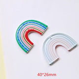 30pcs Geometry Rainbow Arch Shape Acrylic Beads DIY Jewelry Earring/Accessory