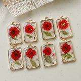 30pcs Daisy Natural Dried Flowers Floating Locket Charms DIY Jewelry Accessory