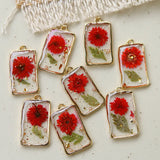 30pcs Daisy Natural Dried Flowers Floating Locket Charms DIY Jewelry Accessory