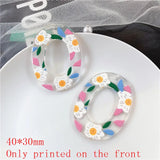 40pcs Flowers Pattern Acrylic Beads for DIY Jewelry Earring/Garment Accessory