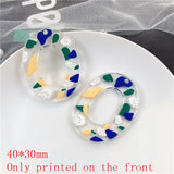 40pcs Flowers Pattern Acrylic Beads for DIY Jewelry Earring/Garment Accessory
