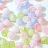 50pcs 12mm Cartoon Flower Tulip Buds Beads DIY Jewelry Earring Accessory