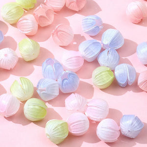 50pcs 12mm Cartoon Flower Tulip Buds Beads DIY Jewelry Earring Accessory