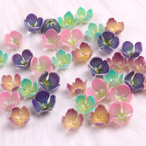 50pcs 13mm Flowers Acrylic Beads DIY Earring Accessory