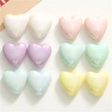 50pcs 18mm Cartoon Hearts Acrylic Beads DIY Jewelry Accessory