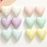 50pcs 18mm Cartoon Hearts Acrylic Beads DIY Jewelry Accessory