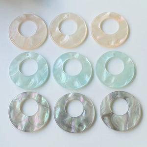 50pcs 25mm Print Geometry Acrylic Beads DIY Earring/Garment Pendant Accessory