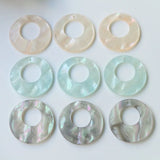 50pcs 25mm Print Geometry Acrylic Beads DIY Earring/Garment Pendant Accessory