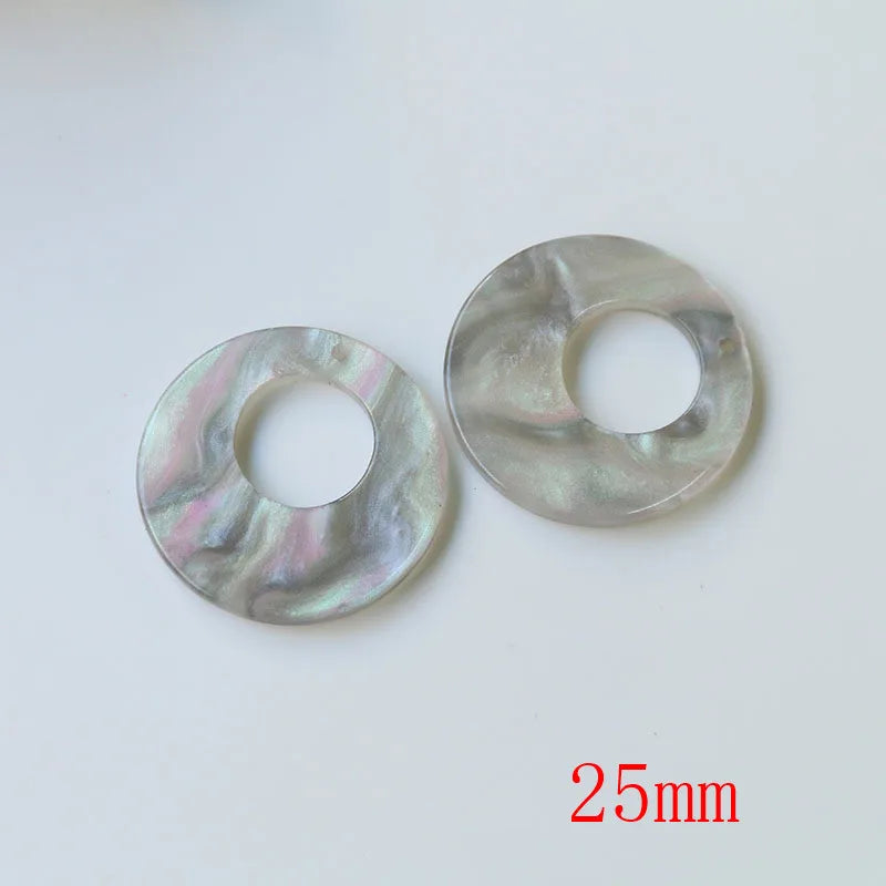 50pcs 25mm Print Geometry Acrylic Beads DIY Earring/Garment Pendant Accessory