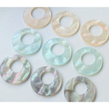 50pcs 25mm Print Geometry Acrylic Beads DIY Earring/Garment Pendant Accessory
