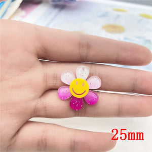 50pcs 25mm Smiley Face Acrylic Beads for DIY Earring Accessory