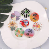 50pcs 38mm Flowers Pattern Acrylic Beads DIY Earring Accessory
