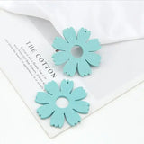 50pcs 50mm Cartoon Flowers Wood Beads DIY Jewelry Earring Garment Pendants