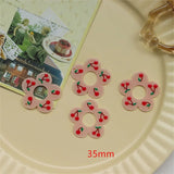 50pcs/lot Cherry Pattern Acrylic Beads for Jewelry Making DIY