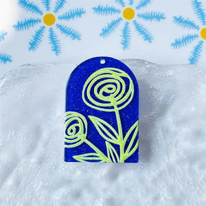 50pcs Cartoon Flowers Acrylic Beads DIY Jewelry Earring Accessory