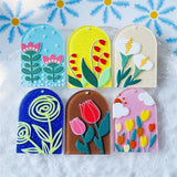 50pcs Cartoon Flowers Acrylic Beads DIY Jewelry Earring Accessory