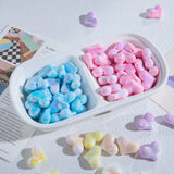 50pcs UV Plating Cartoon Hearts Beads DIY Jewelry Earring/Bracelet Accessory