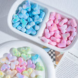50pcs UV Plating Cartoon Hearts Beads DIY Jewelry Earring/Bracelet Accessory