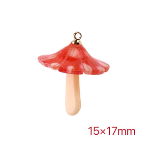 50pcs Mushroom Shape Acrylic Beads DIY Jewelry Earring/Garment Accessory