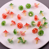 50pcs Mushroom Shape Acrylic Beads DIY Jewelry Earring/Garment Accessory