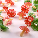 50pcs Mushroom Shape Acrylic Beads DIY Jewelry Earring/Garment Accessory