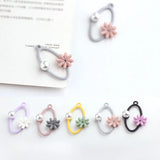 50pcs Flowers Pearl Resin Charms DIY Jewelry Earring Pendants
