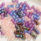 50pcs/lot Cartoon Bone Shape Resin Beads for DIY Jewelry Making