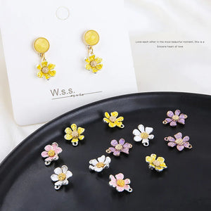 50pc Cartoon Daisy Flowers Floating Locket Charms DIY Jewelry Earring Accessory