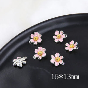 50pc Cartoon Daisy Flowers Floating Locket Charms DIY Jewelry Earring Accessory